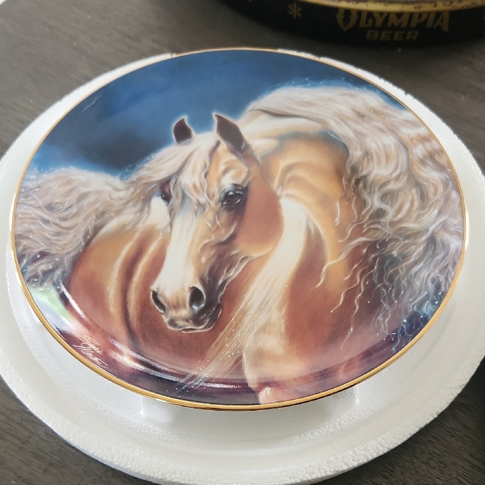 Golden Lights Noble And Free Authentic Collectible Horse Plate By Susie Morton